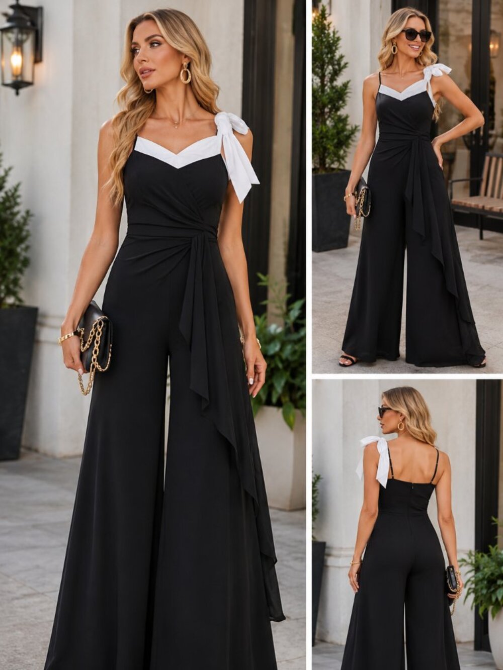 Calvin Klein Black Sleeveless Palazzo Jumpsuit